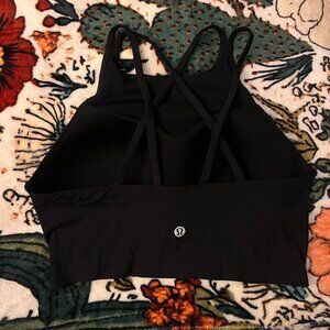 Lululemon Ribbed Energy Longline Bra (Size 8) – Black